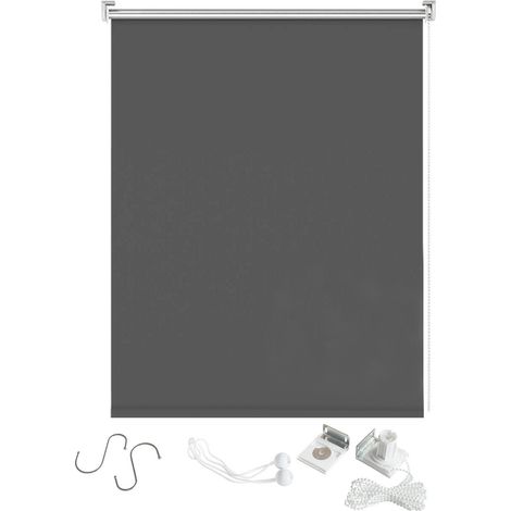 Wolketon Senkrechtmarkise 100x240 cm Balkonrollo Dunkelgrau UV Schutz Sonnenschutz Sichtschutz wasserdicht wetterfest Balkon Terrasse