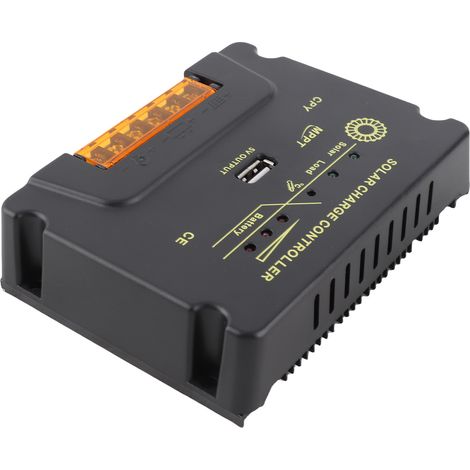 Contrôleur de charge solaire 20A pour système panneau solaire 12V/24V régulateur photovoltaïque avec port USB régulateur batterie protection surcharge compensation température (1/4)