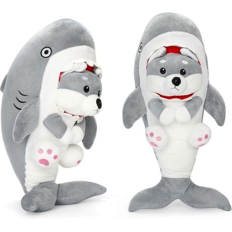 Peluche Requin Chien de 37 cm - Adorable peluche requin, coussin en peluche, décoration pour la maison ou le bureau, cadeau pour enfants (1/5)