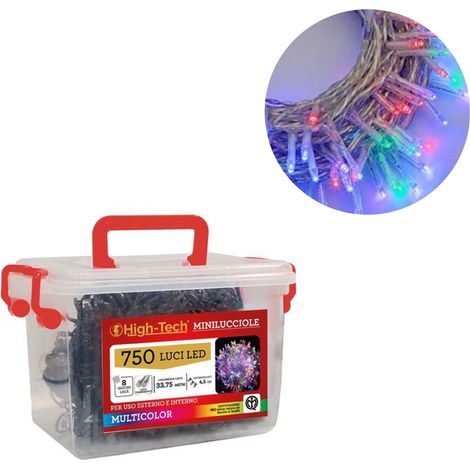 HIGH-TECH MINILUCCIOLE CON FILO TRASPARENTE CON 750 LED MULTICOLOR (1/5)