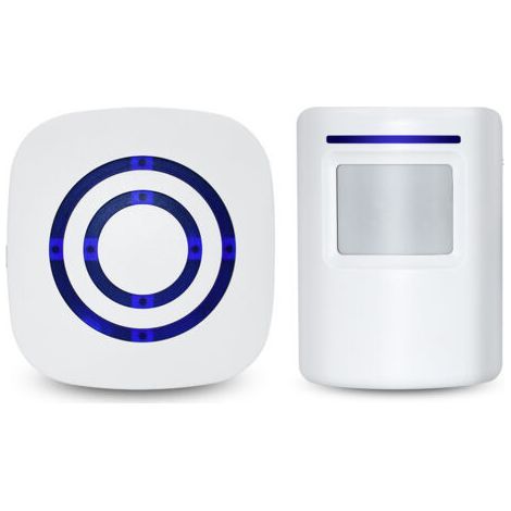 Motion Detector Alarm White, Siren Infrared Motion Detectors-Sensor Wireless Alarm Set One to One Motion Detector (European Standard) (1/5)