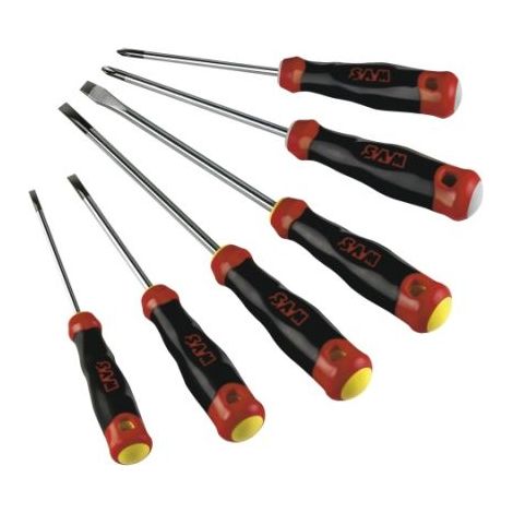 JEU DE 6 TOURNEVIS S1 FENTE PHILLIPS SAM OUTILLAGE - TJ1 (1/5)