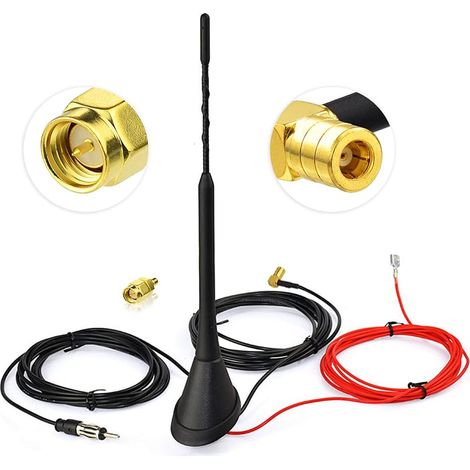 Antenne Radio Toit Voiture Connecteur DIN SMB SMA Tige 23cm (1/5)