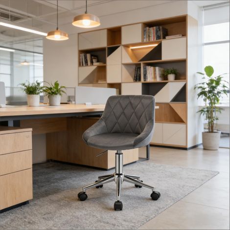 Ergonomischer Drehstuhl mit Rollen für den Homeoffice-Arbeitsplatz – höhenverstellbar, verstellbare Rückenlehne und gepolsterte Sitzfläche