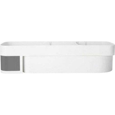 Étagère d'angle de rangement pour douche, support de rangement, organisateur de salle de bain, trépied adhésif blanc et gris (1/5)