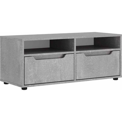 Mueble de TV de pared con amplio espacio de almacenamiento 100 x 40 x 38 cm estilo moderno madera de ingeniería gris hormigón 020058335
