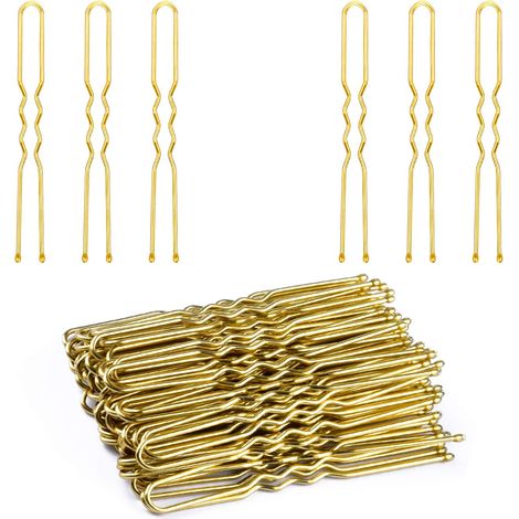 Hair Pins - U Shaped Bun Pins - 2.4 Inch - Metal Alloy - Ball Tip - For Daily Use Wedding Prom - 80 Pieces (1/5)