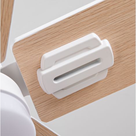 Ventilateur de plafond 120 cm avec éclairage LED dimmable et télécommande, blanc OKMYHOME (1/5)