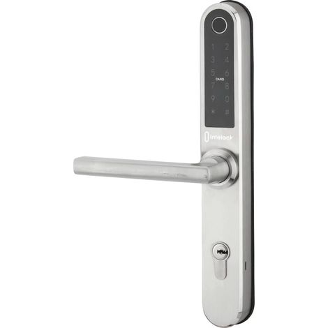 Thirard – Poignée connectée INTELOCK Multi pour porte d'entrée – Entraxe 70mm – Compatible RFID 13,56 Mhz – Boîtier aluminium et acier inoxydable (1/5)