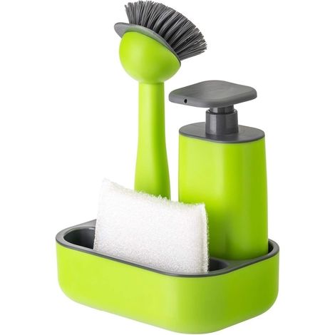 Set Dosatore E Spazzola Da Cucina Verde (1/5)