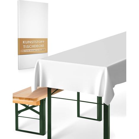 Lot de 2 nappes lavables en plastique blanc jetables et réutilisables,Décoration de table,Nappe d'anniversaire de Pâques,Nappe de fête blanche,Nappe de printemps,Ensemble de tente à bière (1/5)