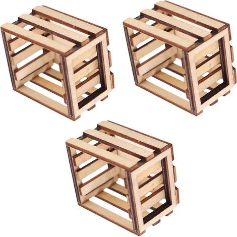 Lot de 3 mini paniers de rangement pour maison miniature - Accessoires décoratifs pour mini-maisons (1/5)