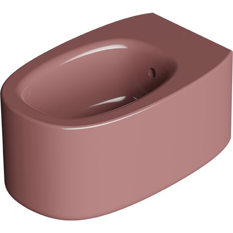 IDILLA Bidet suspendu. Rose brillant. Bonde. Kit fix