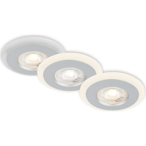 LED Einbauleuchten Bad Lichtring 3 stufig einstellbar IP44 chrom Ø8,4cm Briloner (1/5)