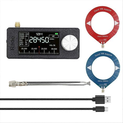 SI4732 Radioempfänger + Dual-Antennen-Set (10 kHz - 180 MHz) - Tragbares AM/FM/HF/SW/MW/VHF-Radio (1/5)
