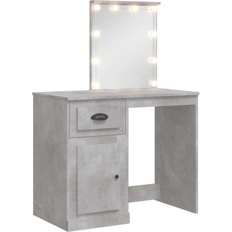 Maison Exclusive - Toeletta con Luci LED Grigio Cemento 90x42x132,5 cm (1/5)
