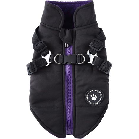Wasserdichte und warme Daunenjacke/Welpenmantel mit Brustgurt für kleine und mittelgroße Hunde (XS)
