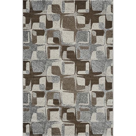 Tappeto rettangolare moderno geometrico salotto Double marrone MAR020 (1/3)