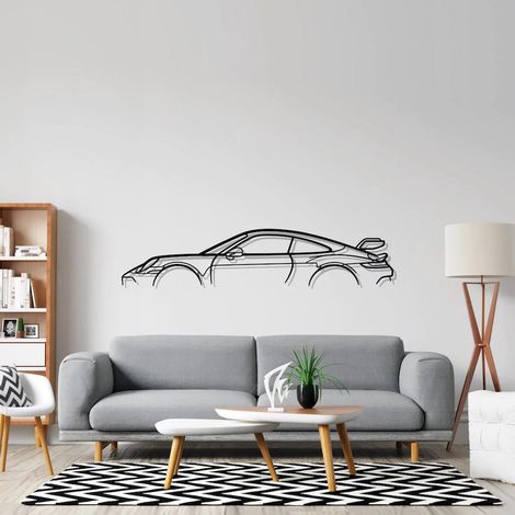 Decoration murale, accessoires de voiture, deco murale en métal, cadeaux pour homme, accessoires porsch, décoration de voiture, porsch 911 décoration de chambre, design porsch (400mm99mm) (1/2)