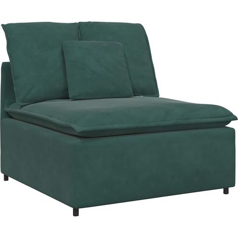 Modulo Centrale Divano Modulare con Cuscini Verde Scuro 100 cm vidaXL (1/5)
