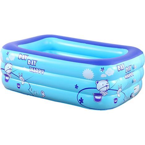Baignoire gonflable pour bébé - Pliable et résistante, PVC, bleue, 120 x 70 x 38 cm (1/5)