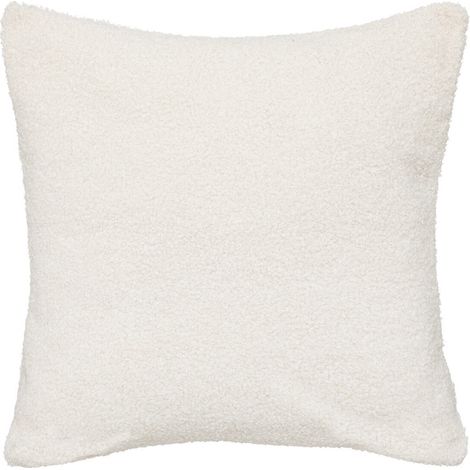 Coussin décoratif en Fourrure bouclette Blanc Ivoire 40 x 40 cm - Atmosphera (1/4)