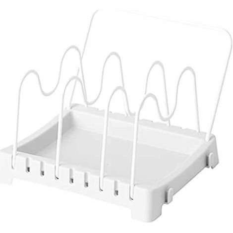 Organisateur de couvercles de cuisine, support de rangement réglable pour ustensiles de cuisson, porte-couvercles pour moules à gâteaux, tapis de découpe gain de place, organisateur amovible. (1/5)
