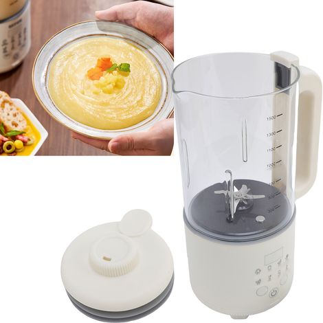 Máquina multifuncional para hacer leche vegetal de 120 W (1500 ml): pequeña y automática, con molinillo de acero inoxidable, capacidad para 6-7 tazas, enchufe europeo (220 V). (1/5)