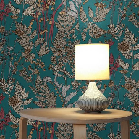 TADESSI  Tapete Blumen Valentin  M1-No.1434  Vliestapete  Blau  Beige  Floral  Natur  Wohnzimmer  Schlafzimmer  Küche (1/5)