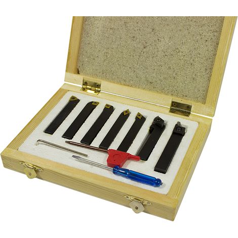 UTENSILI TORNIO A INSERTO PLACCHETTA 7 PZ 10 mm TRONCATORE FINITORE SGROSSATORE BARENO SOGI UPL-07 (1/5)