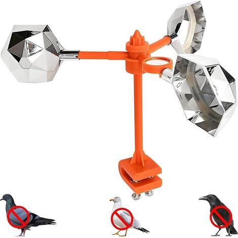 Moulin a Vent Anti Oiseaux Rotatif, Effaroucheur de Pigeons Réfléchissant pour Balcon & Jardin, Éolienne Répulsive pour Protéger Les Arbres Fruitiers (1/5)