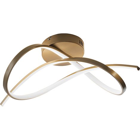 SAVOY Plafoniera a LED 30W 3000K in Alluminio Oro Satinato con Diffusore in Silicone - Lampada da soffitto dal design elegante e moderno (1/5)