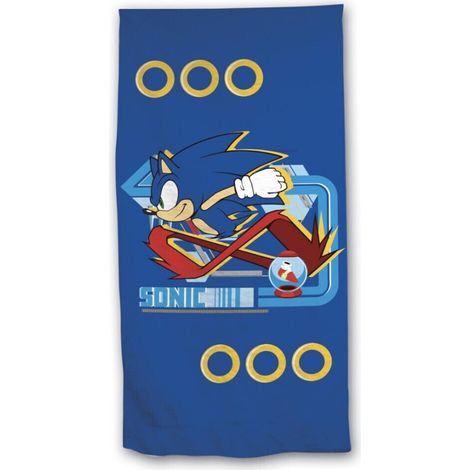 Serviette de plage - Sonic - Bleue - 70x140 cm (1/3)