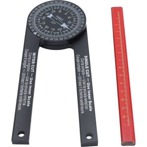 Mesureur d'angles à 360 degrés pour bois avec rotation libre et lecture facile (1/5)