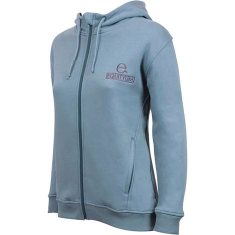 S, Grigio: Felpa equitazione donna modello Margot con zip e cappuccio