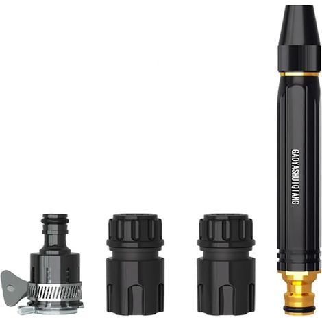 Pistolet de lavage en métal robuste haute pression pour tuyau d'arrosage - 3 jets réglables - anti-fuite - jardin, voiture et sol (1/5)
