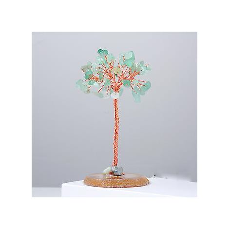 Arbre à cristaux naturels, tranches d'agate, base tressée, pierre porte-bonheur (1/2)