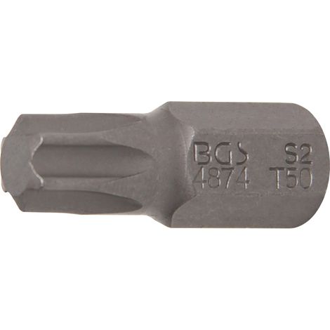 Inserto lunghezza 30 mm attacco esagono esterno 10 mm (3/8") profilo a T (per Torx) T50 (1/2)