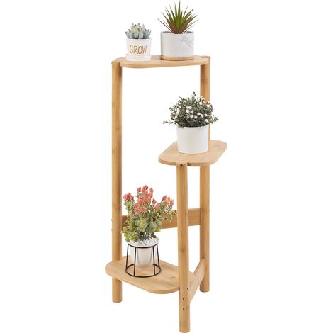 UNHO Estanterias para Plantas de Bambú Soporte Plantas Decorativo Interior, Color Madera