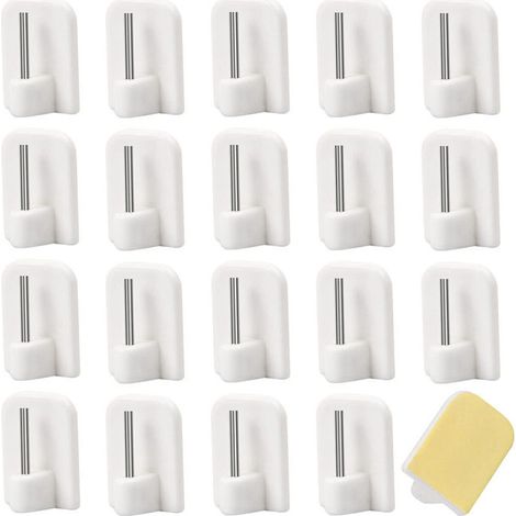 50 ganci autoadesivi per asta tenda, supporti per asta tenda per bagno, cucina, camera da letto -Crezuo