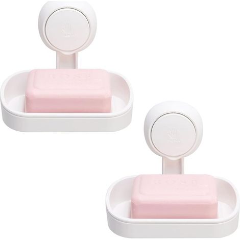 Porte-Savon - Ventouse Puissante 5 Kg - Salle De Bain Cuisine - Sans Perçage - Lot De 2 (1/5)