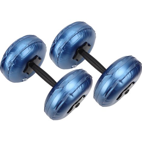 Haltère portable réglable à eau pour femme, idéale pour le fitness, l'entraînement musculaire des bras, le yoga à domicile et le modelage du corps. Haltère bleue de 8 à 10 kg.