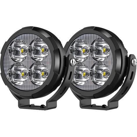 Foco LED de 30000 lúmenes, diseño impermeable, 2 luces estroboscópicas intermitentes.