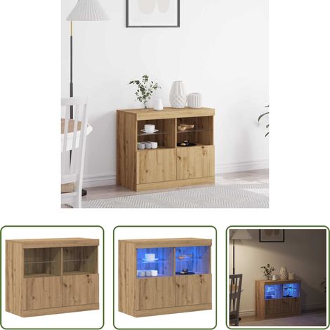 vidaXL LED-Beleuchtung - LED-Sideboard Braun 81 x 37 x 66,5 cm Holzwerkstoff (1/5)