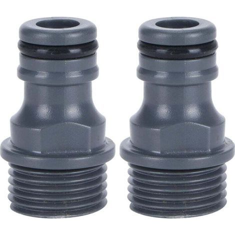 (Paquete de 2) Conector rápido para manguera de jardín (macho), conector para tubería de agua de PVC, adaptador para grifo, regadera de jardín (1/4)