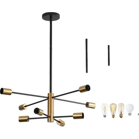 Chandelier, 8 Sources de Lumière, Monté en Surface, Or (1/5)
