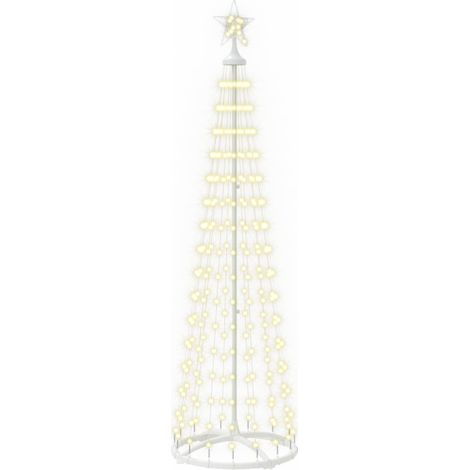 Albero di Natale a cono LED 180 cm 250 LED Bianco caldo Acciaio vidaXL (1/5)
