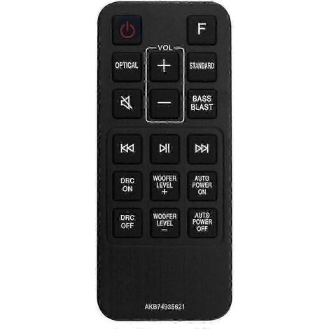 Télécommande de remplacement pour barre de son LG SJ2, SJ2.AEUSLLK, SJ2.DEUSLLK, modèle AKB74935621 - Commande à distance compatible, accessoire audio d'origine (1/5)