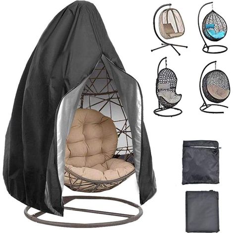 Housse de Protection Chaise Suspendue - Tissu 210D Résistant UV, pour Siège Œuf, Balançoire, Nid, Jardin (1/5)