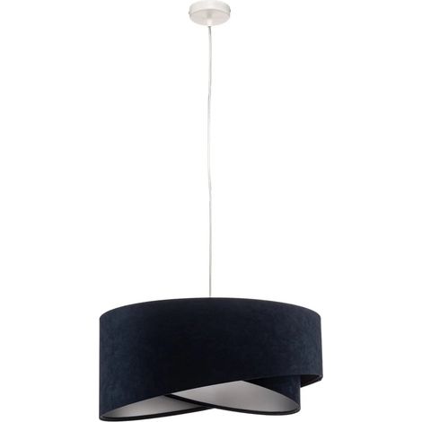 [GEBRAUCHT] B-Ware Hängeleuchte Pendelleuchte Vivien Blau/Silber Velours Deckenlampe Kunststoff
